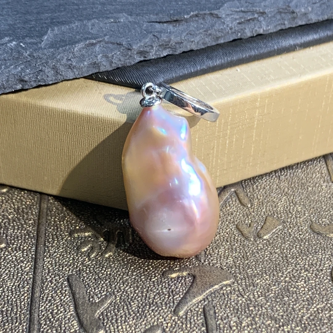 s925巴洛克珍珠炫彩万能扣吊坠 KT24062608