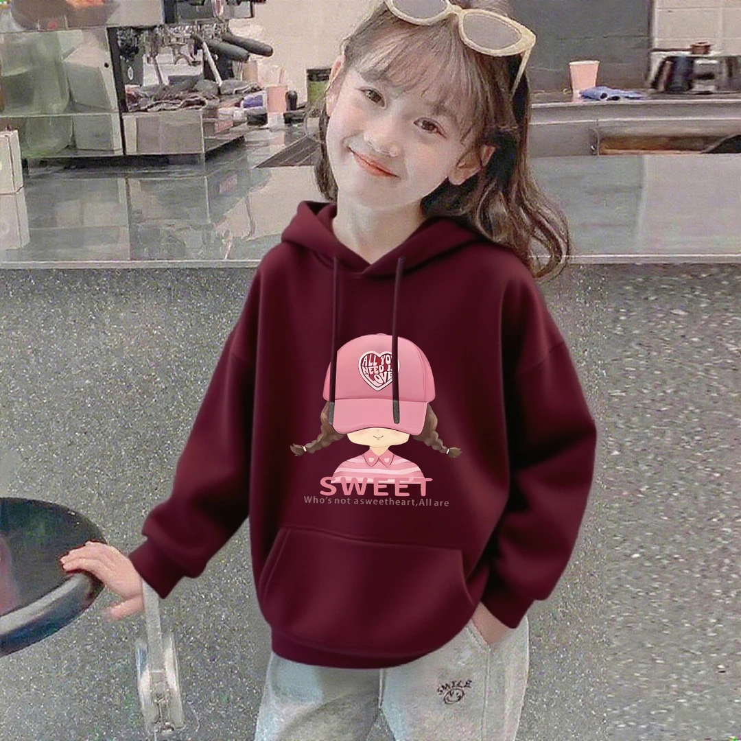 女童卫衣春秋款2025新款中大童女孩洋气连帽上衣儿童秋装长袖别致