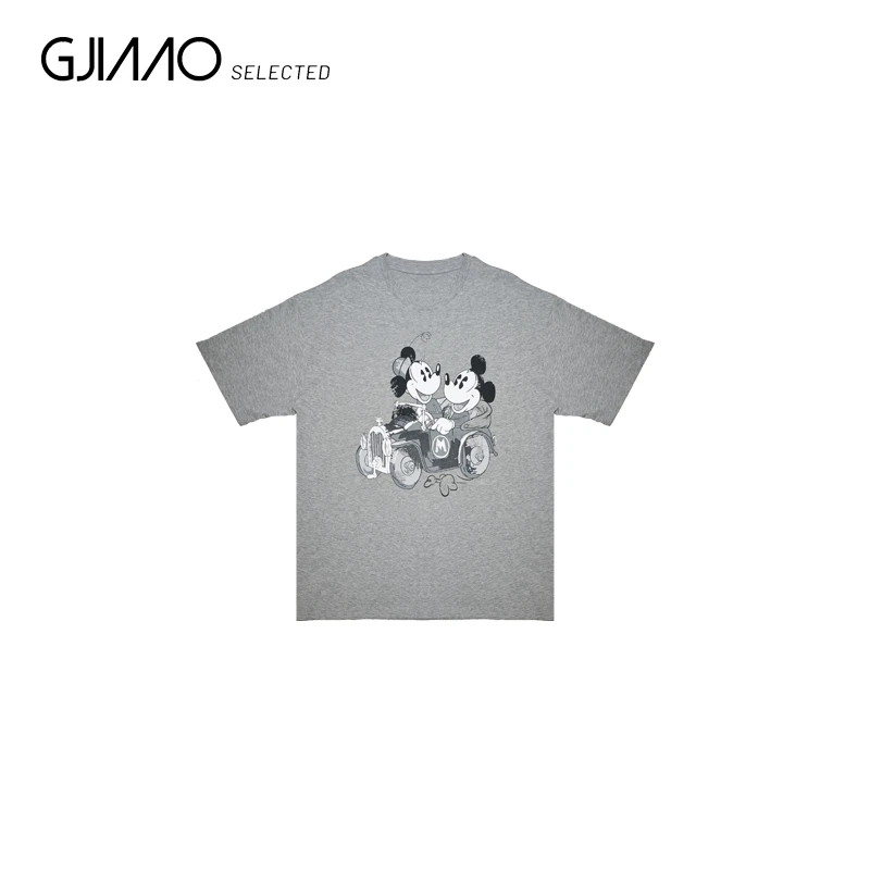 6367 汽车米奇后笑脸字母半袖