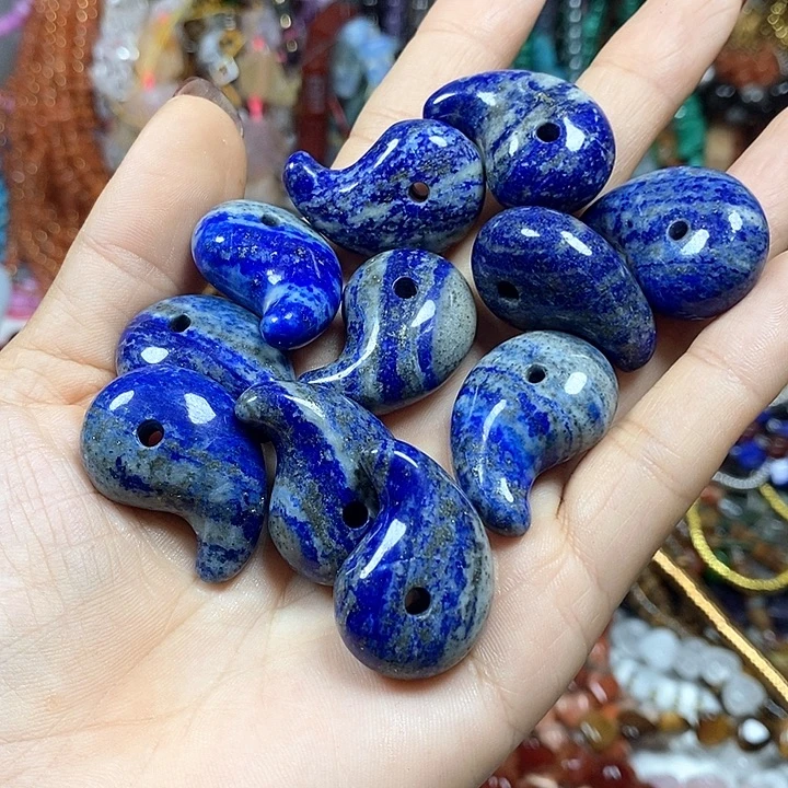 未镶嵌玛瑙/玉髓珠宝半成品天然青金卡20*30mm（1个）
