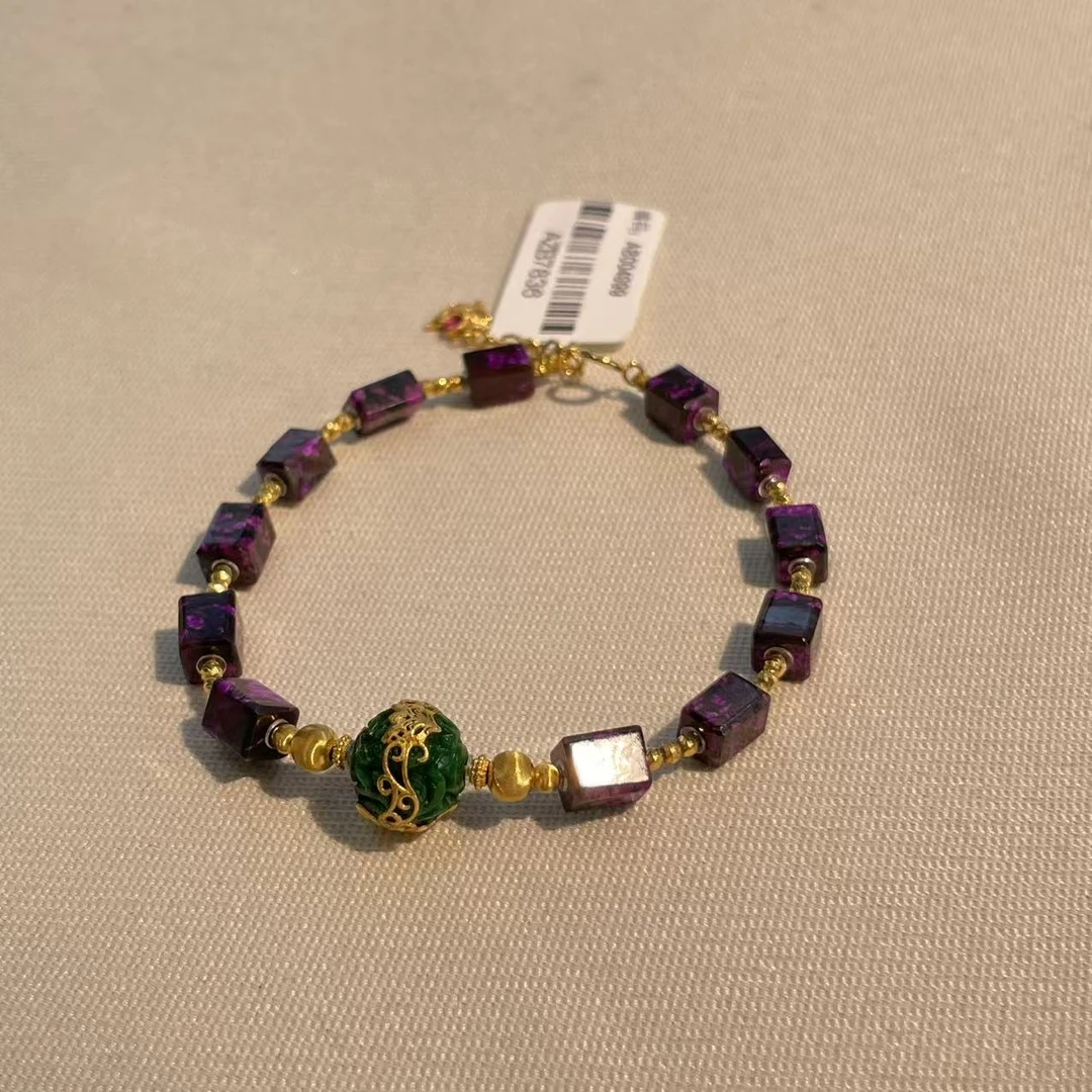 南非舒俱来夹层火焰红丝绒四棱狐狸手链16cm/18k（星幽）AZB7836