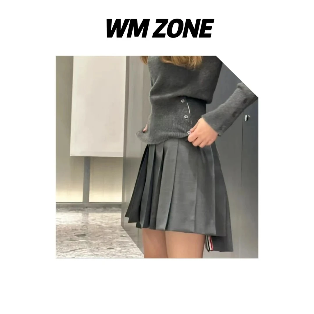 虎儿 3-13-2396 学院风高腰百褶裙