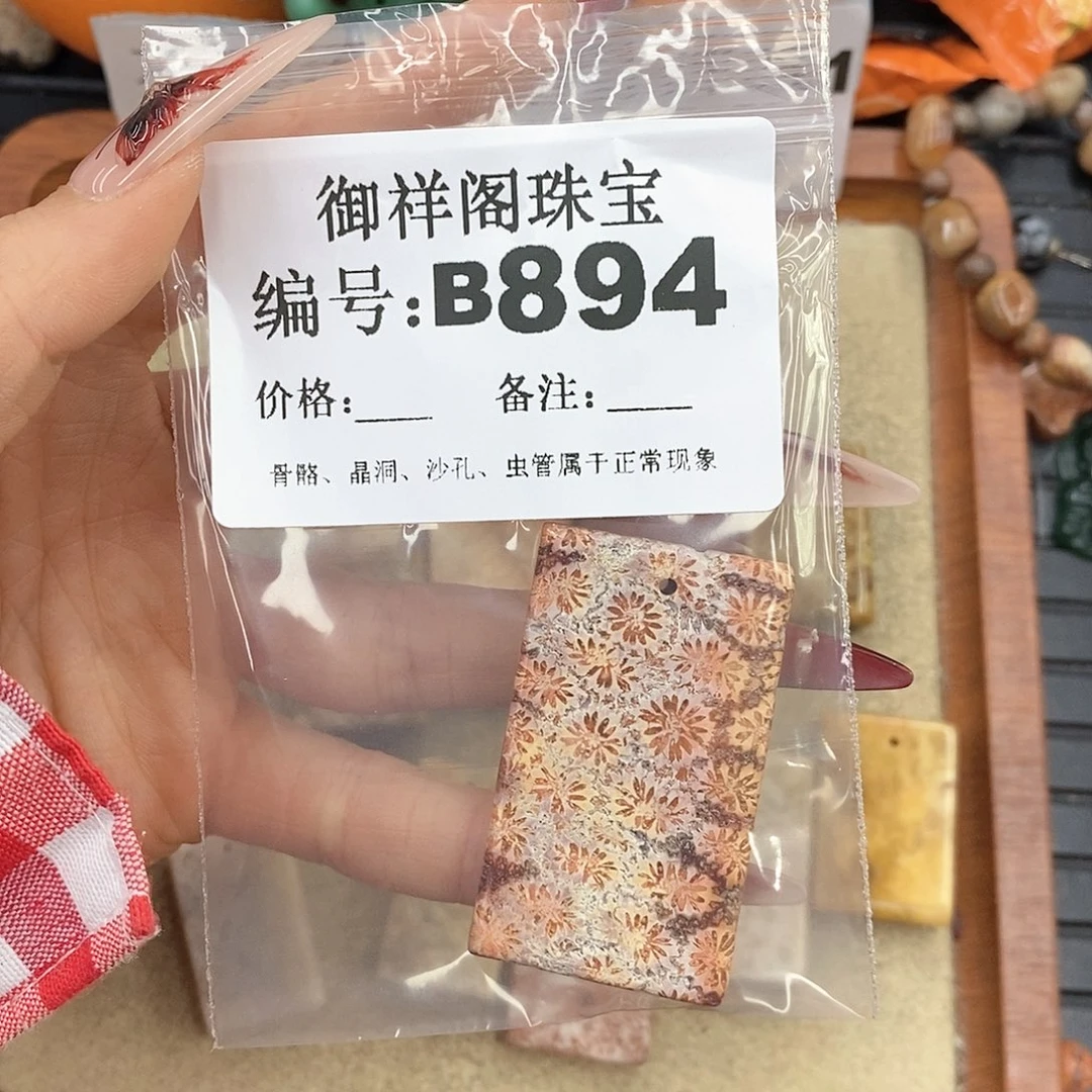 硅化珊瑚（珊瑚玉）颈饰未镶嵌闪****?