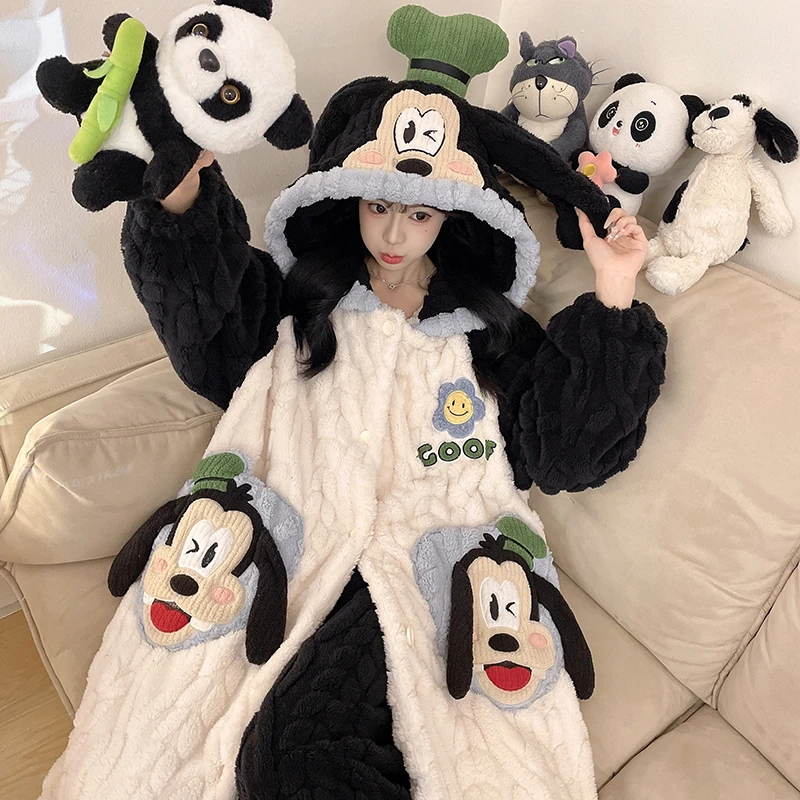 运补【高飞狗狗】睡袍新款冬季加绒秋冬保暖搭子甜美少女睡衣家居服