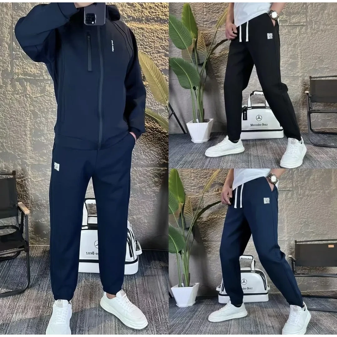 2025秋冬运动百搭户外时尚男士针织套装休闲高品质潮流男外套