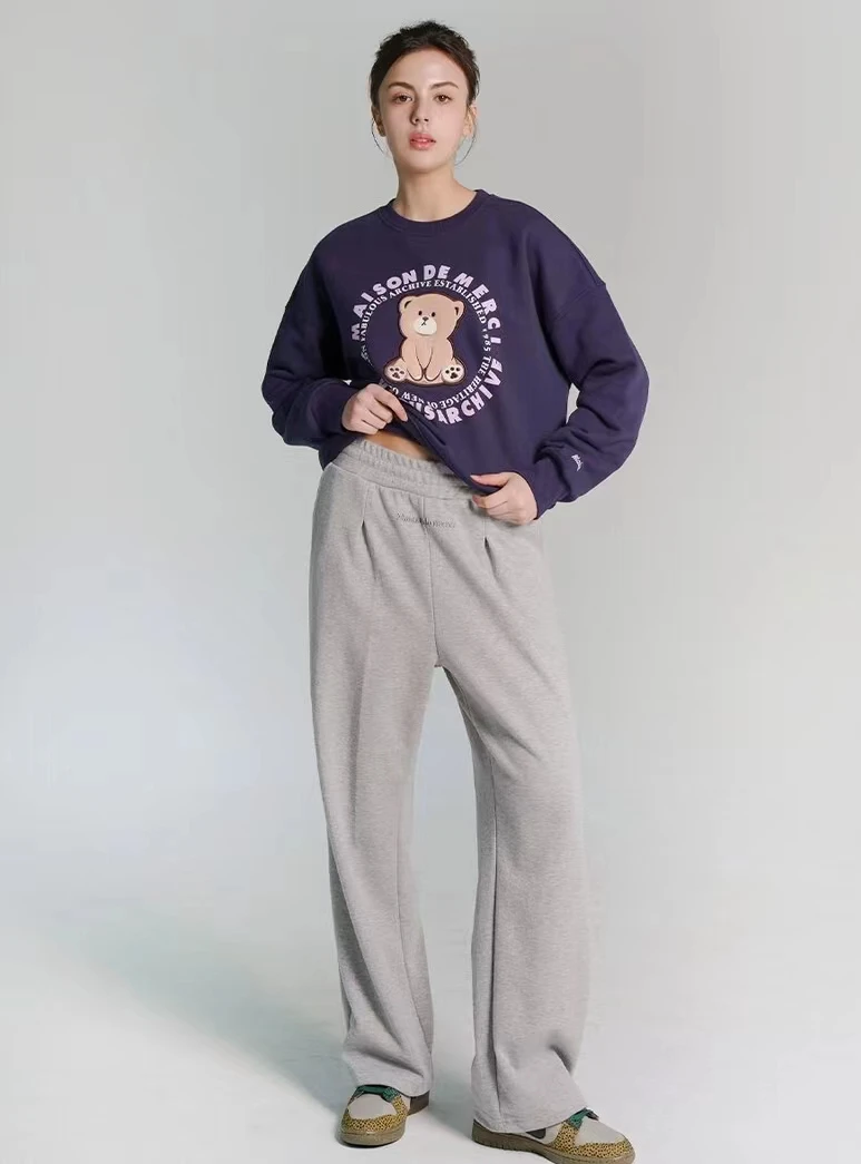 【韩珠恩专属韩国fabulous archive拖腿裤】时尚百搭宽松休闲