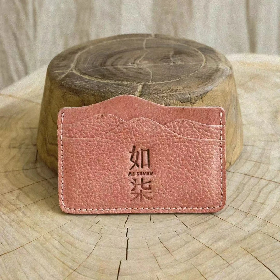 如柒头层植鞣牛皮手工卡包真皮复古国风轻薄迷你便携复古收纳皮夹