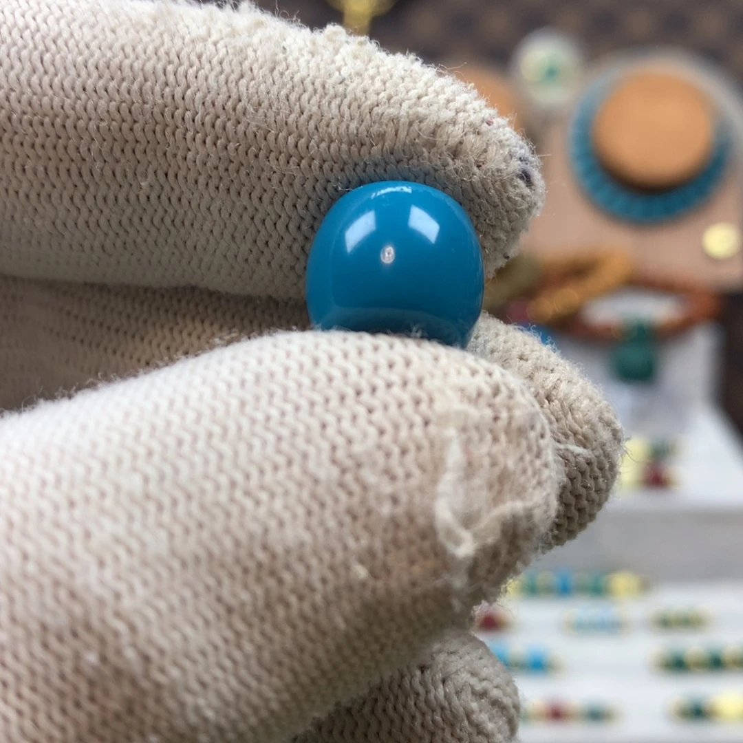 琉璃颈饰暴力蓝直切12mm