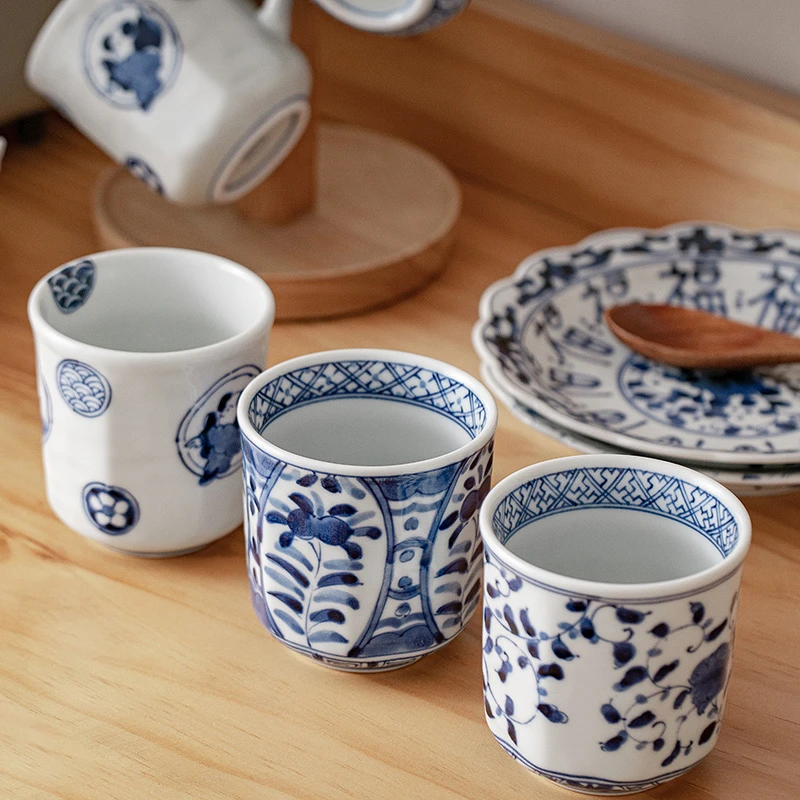 蓝凛堂日本进口陶瓷杯子茶杯汤吞杯日式水杯主人杯单个家用品茗杯