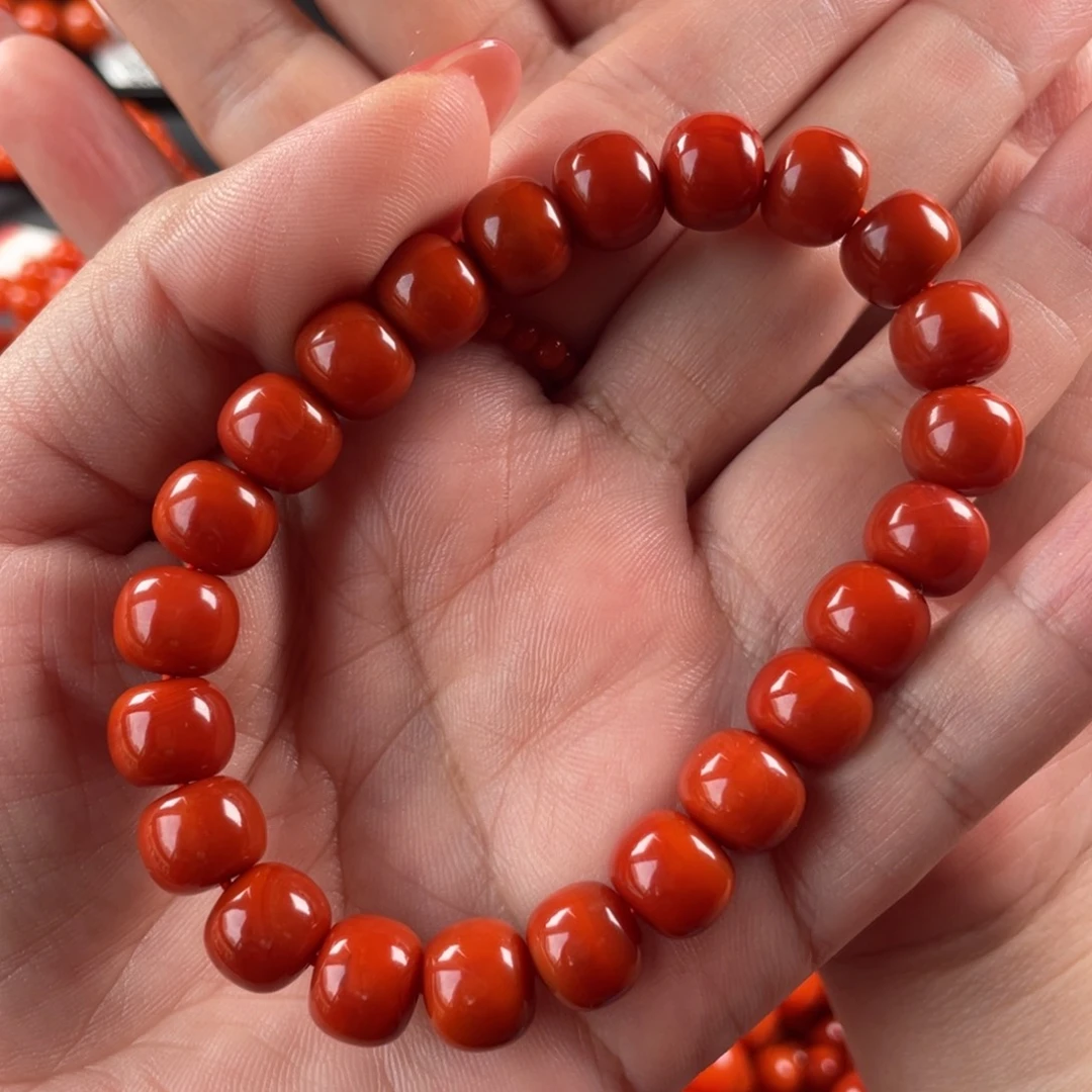 那***）南红玛瑙未镶嵌手链妞9