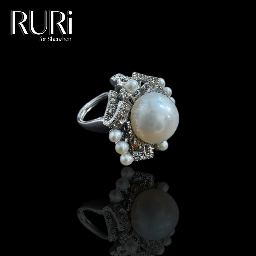 珍珠戒指 戒指 复古戒指12mm左右 ZB251124