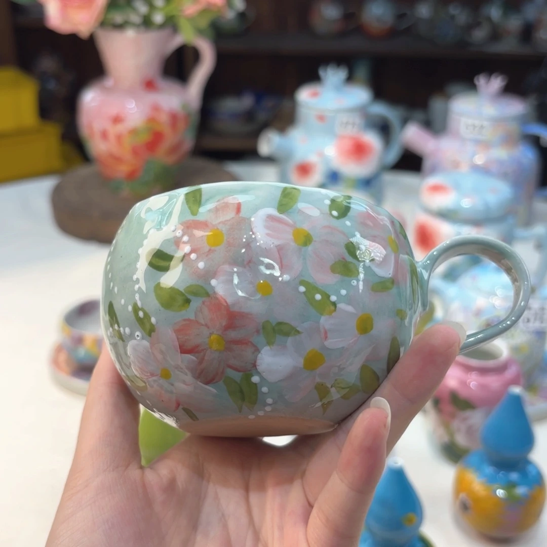 景德镇手绘高温釉下彩陶瓷茶具