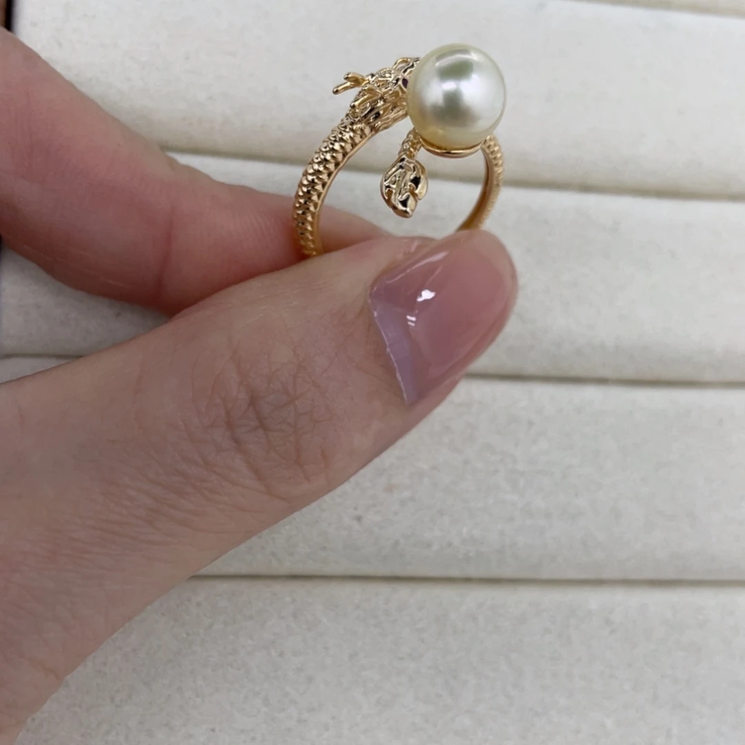 戒指海水珍珠银S925镶嵌