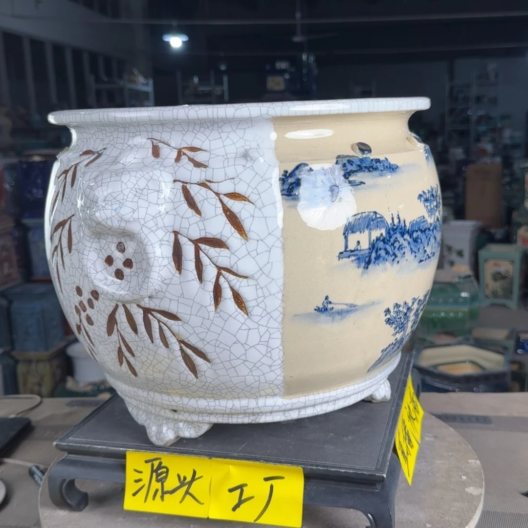 石湾花盆内口28，内深24