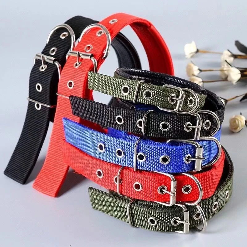 狗项圈双排扣狗脖子项圈大型狗猛犬脖圈项圈牌防夹毛脖套防脱项圈
