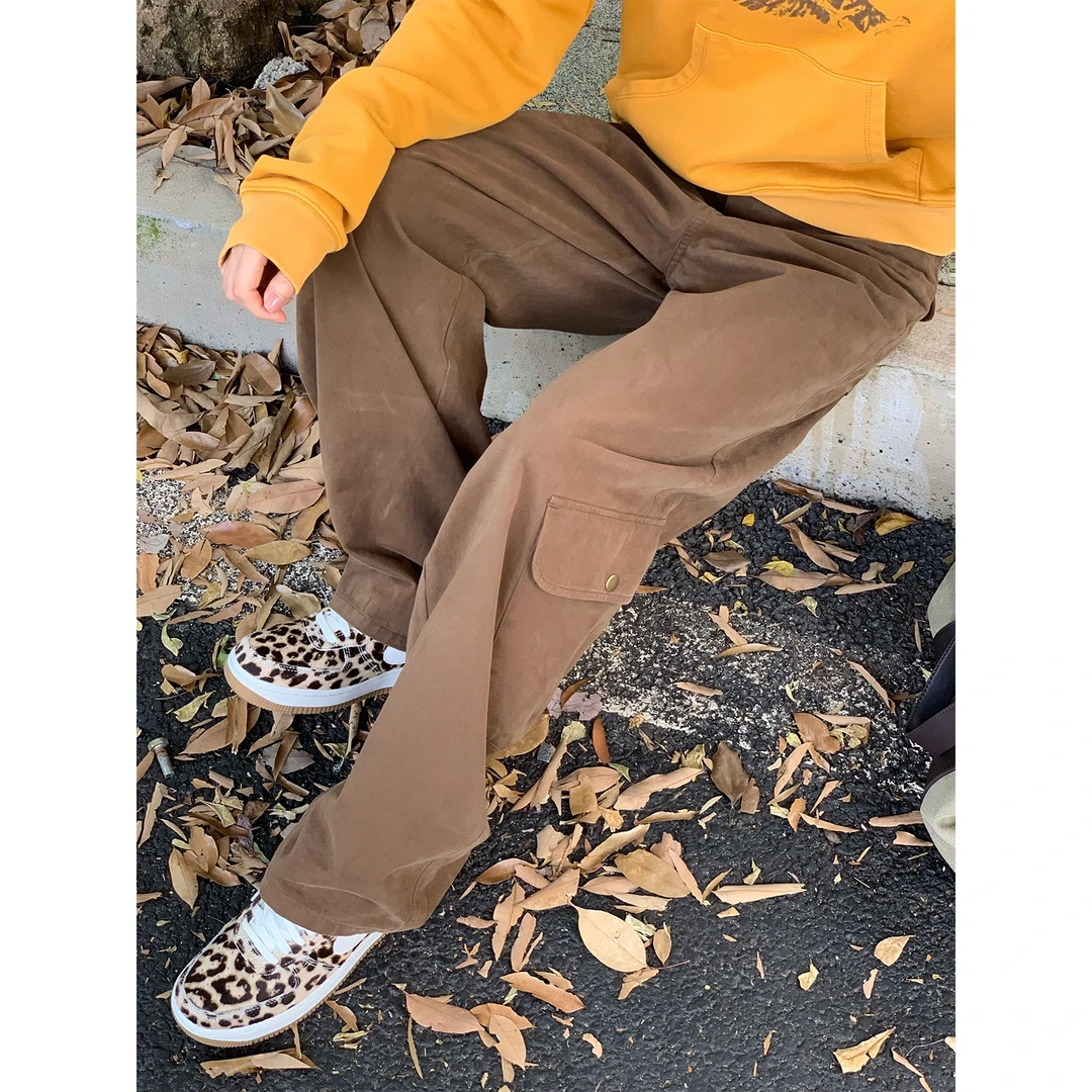 PH 《焦糖玛奇朵》街头潮流时尚重工洗水百搭工装休闲长裤PH5039