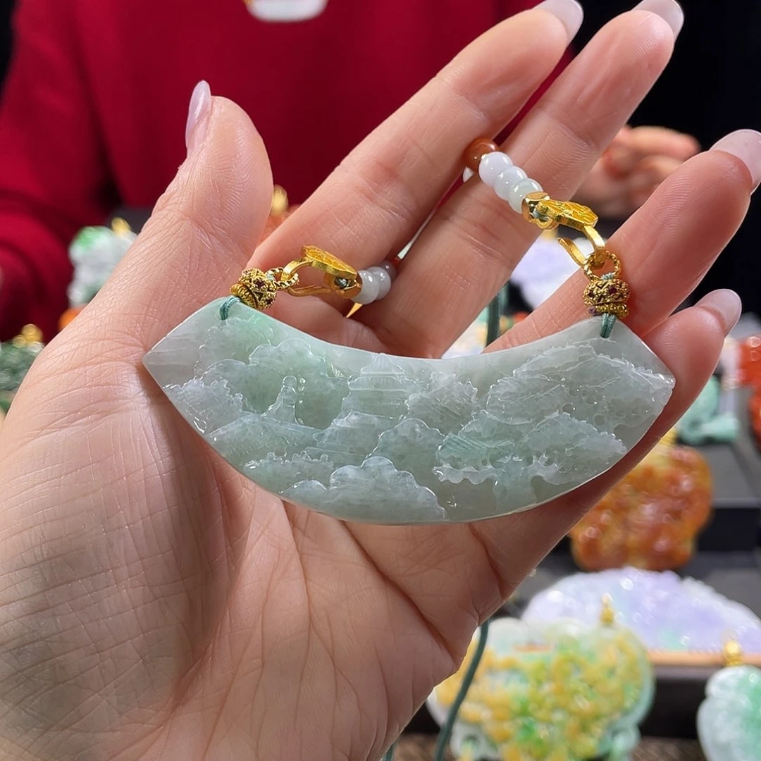 翡翠颈饰未镶嵌代编织