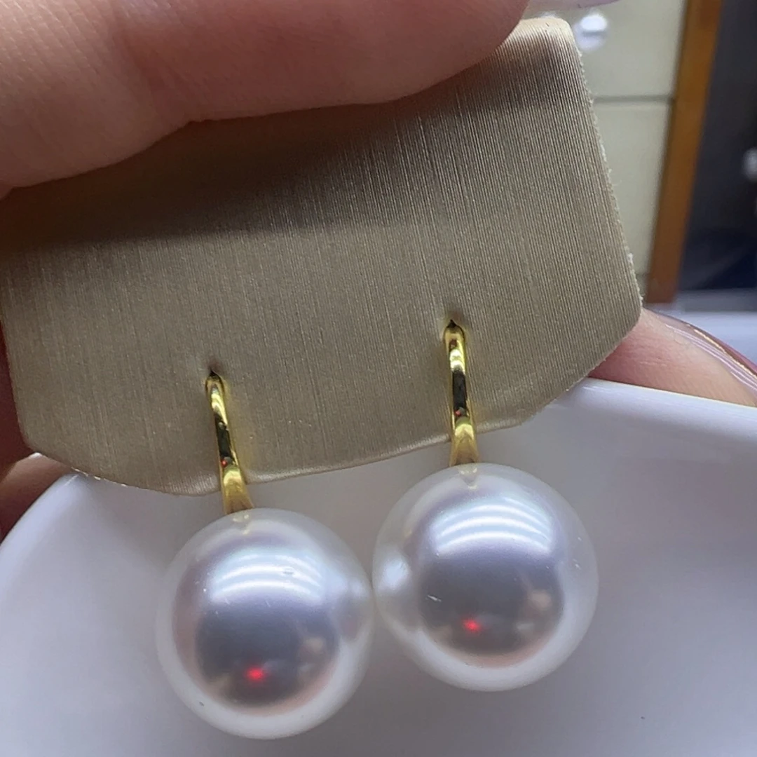 淡水珍珠银S925镶嵌耳饰