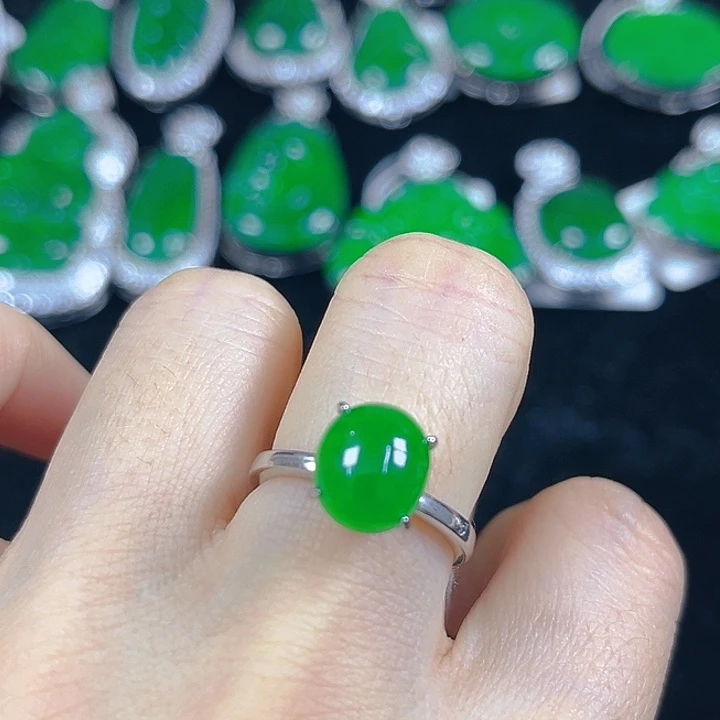 翡翠银S925镶嵌吊坠(不含链)