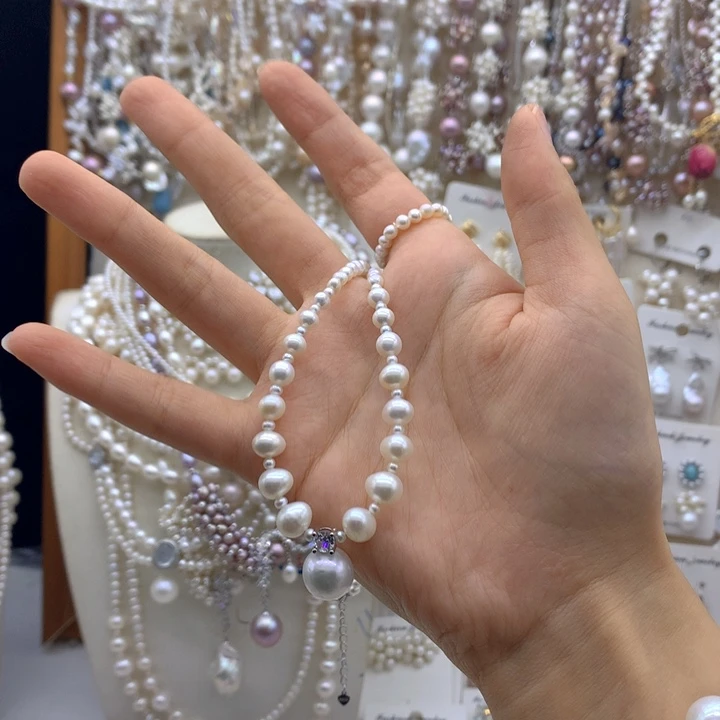 喔***糖合金淡水珍珠项链耳饰