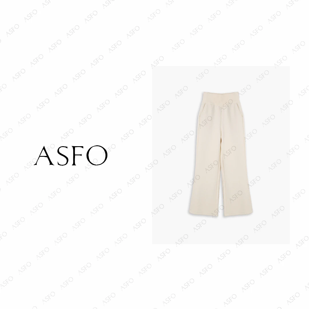 【AS时舒】25新弹力高腰头保暖暖腹羊毛休闲微喇裤AS25DXXK00934