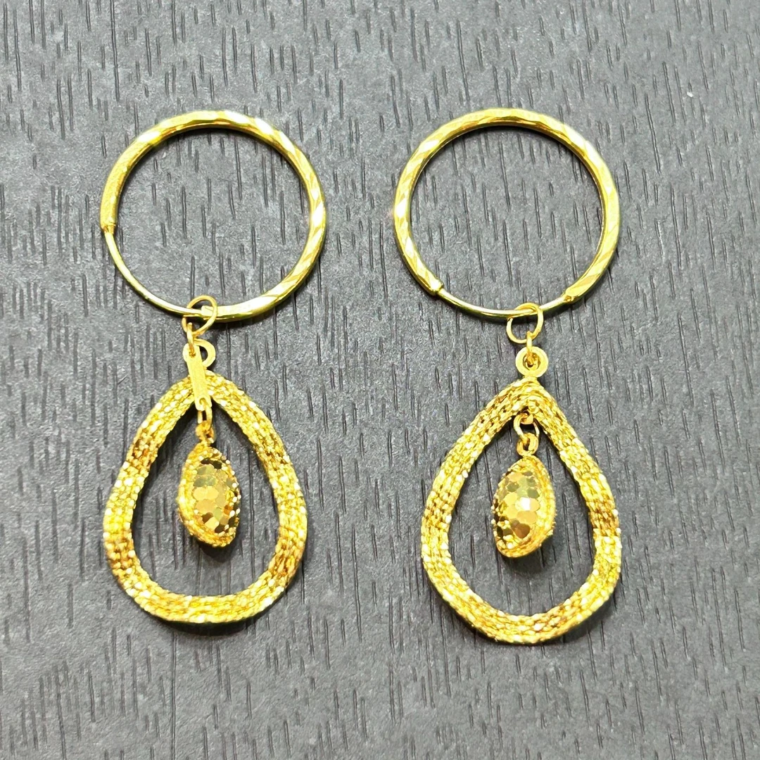 【销冠专享】18K金波浪水滴耳扣ZBKJE130