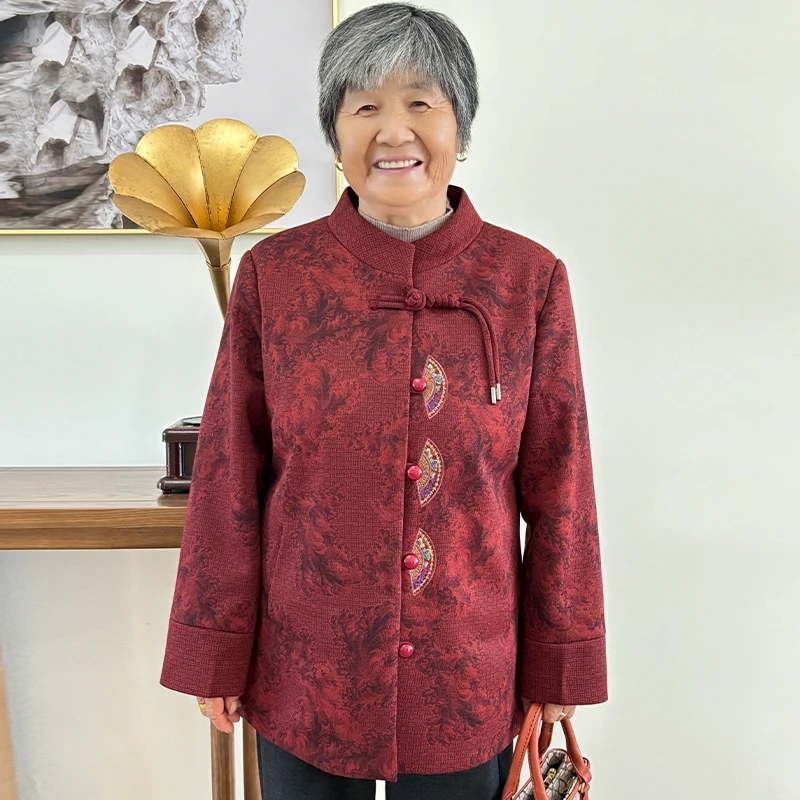 奶奶装秋装新中式国风洋气外套中老年妈妈气质老太太唐装洋气衣服