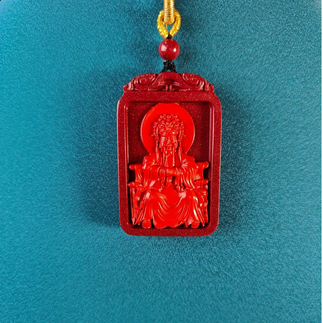 含辰砂工艺品  御品红朱砂（高含量紫金砂）五爷双色吊坠