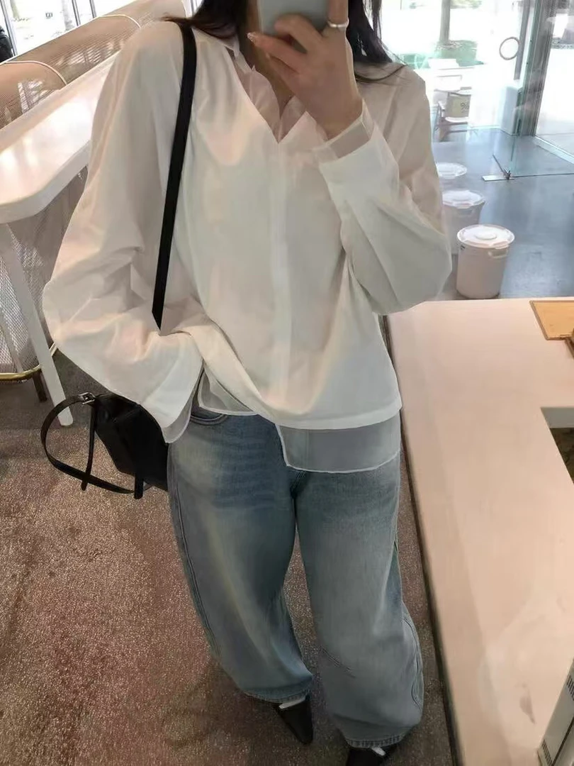 简约百搭拼接上衣