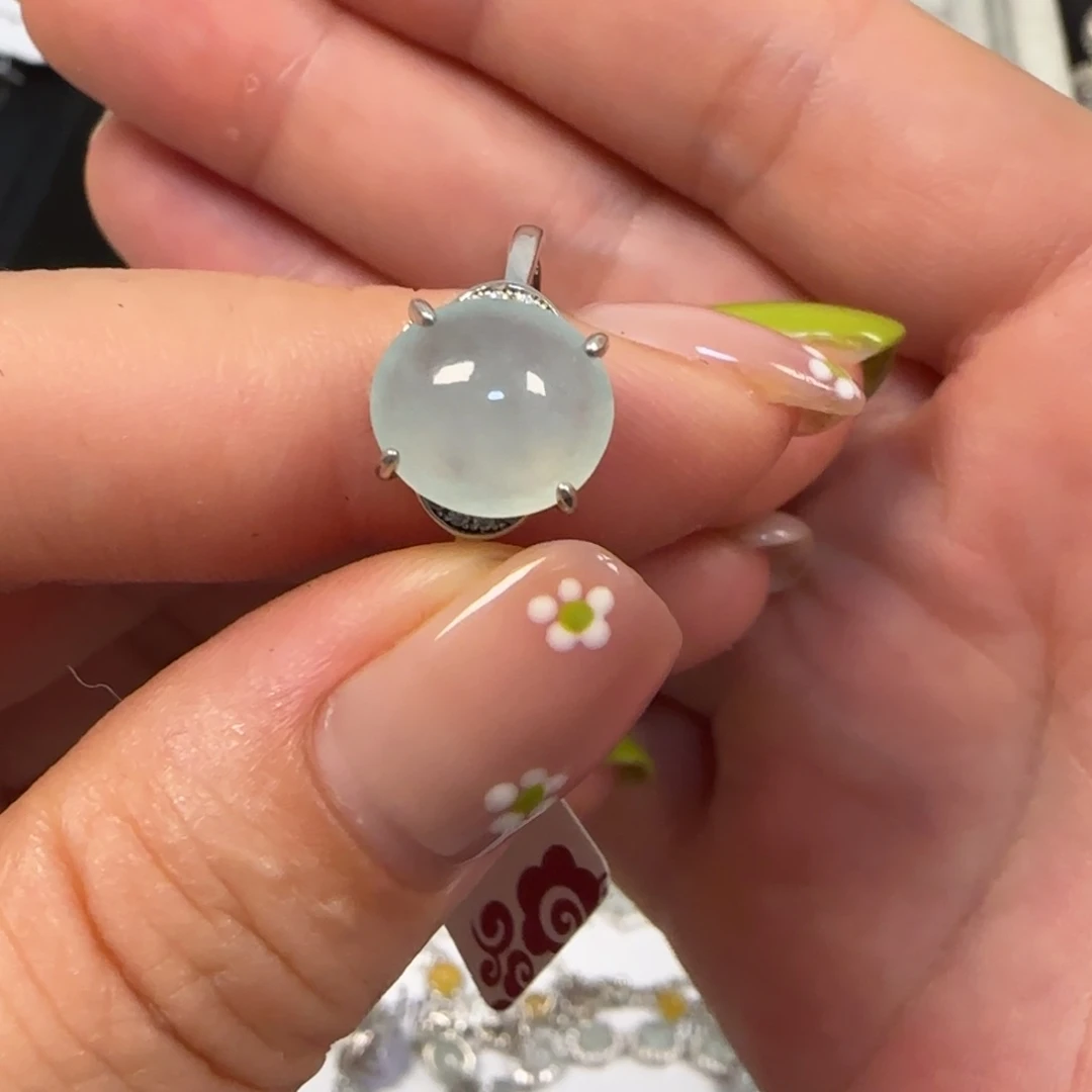 翡翠戒指银S925镶嵌