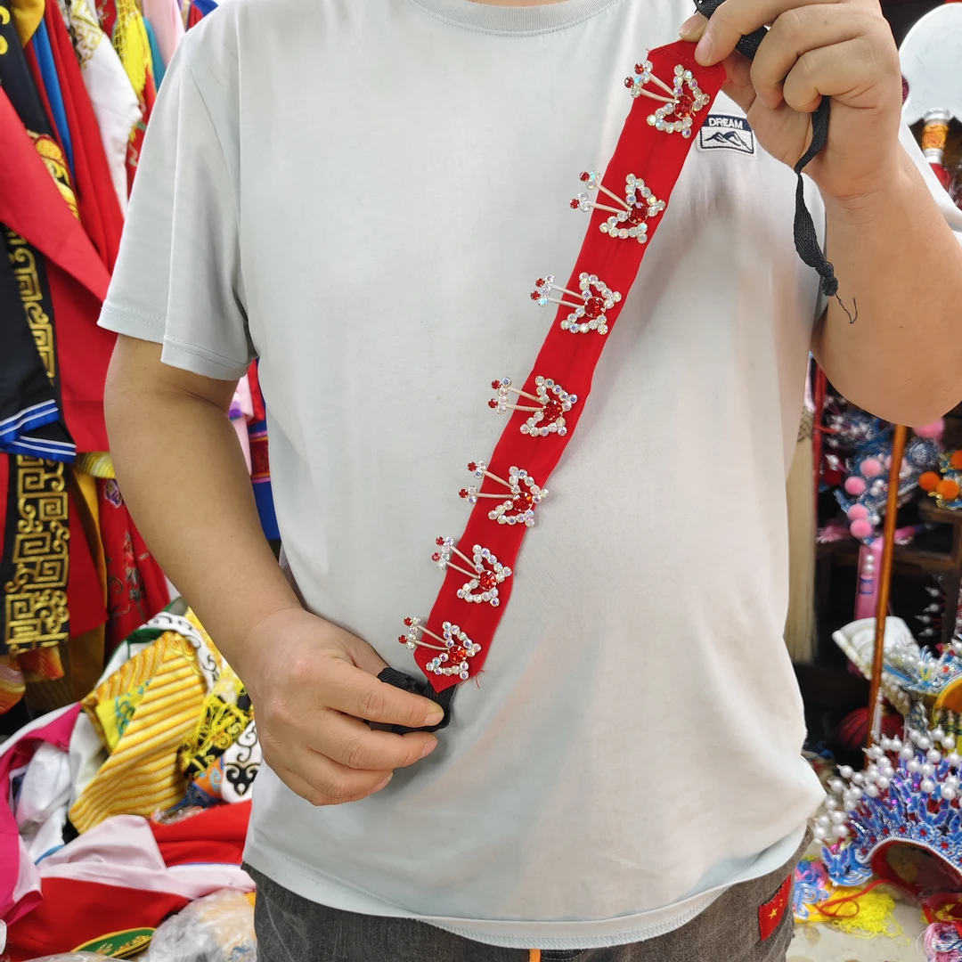 戏曲戏剧水钻七彩包头饰头面泡带双光泡条青衣花旦角头巾头带头条