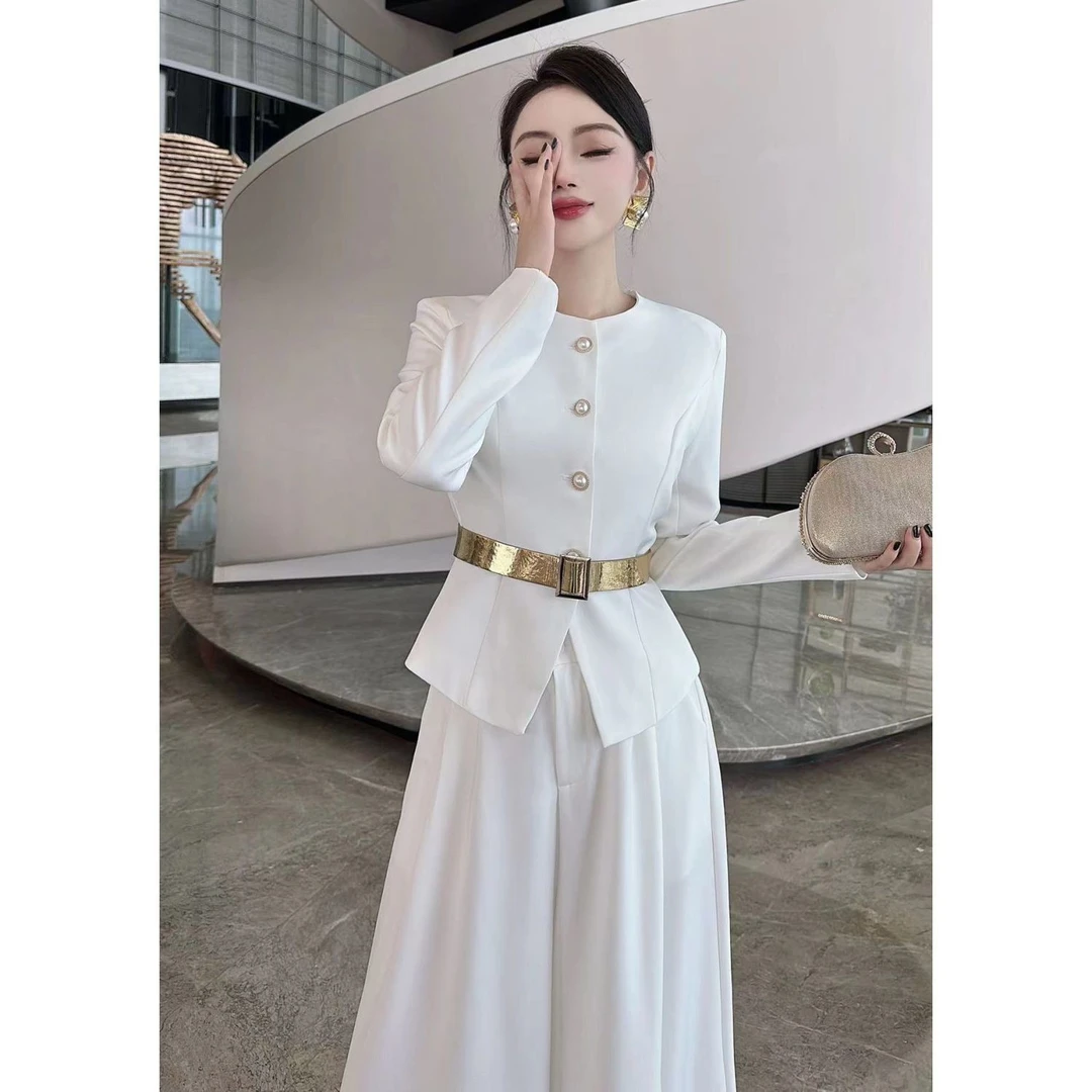 734秋季新款高级感名媛套装女时尚职业小香风外套裤裙两件套女