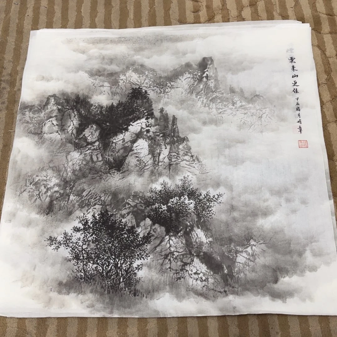 国画花鸟等图案为一体而