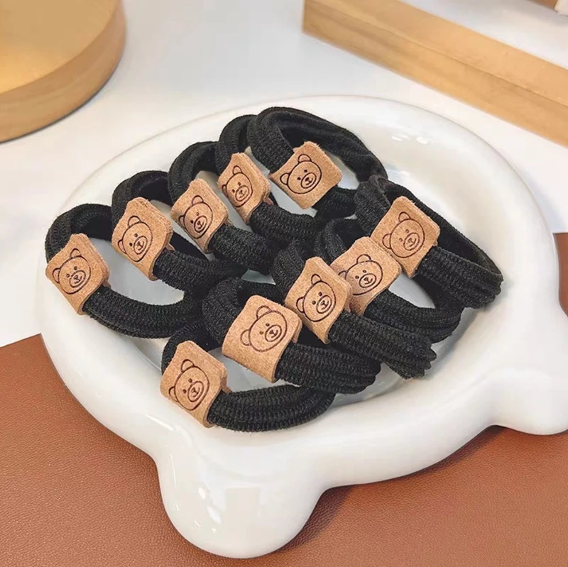 高马尾头绳女简约高弹力小熊头绳时尚百搭成人皮筋发圈儿童头发绳