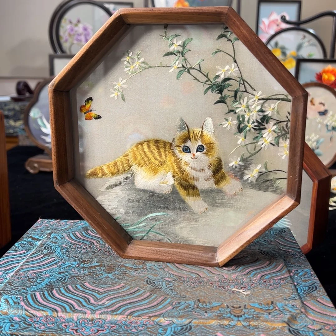 刺绣纯手工刺绣双面绣摆件