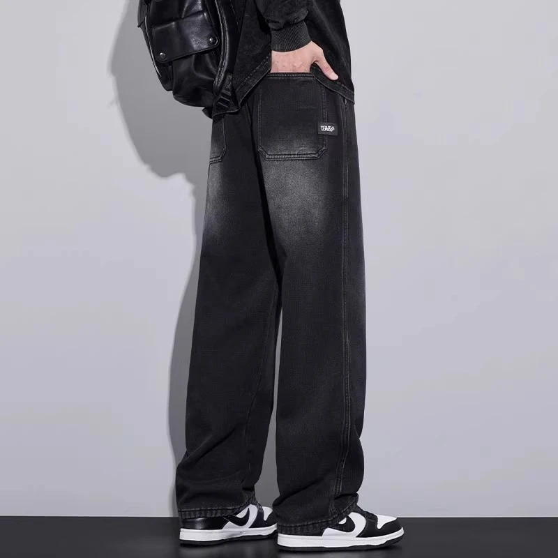ZaSaFran~新款上新！潮流美式高街牛仔裤男阔腿宽松直筒休闲裤子