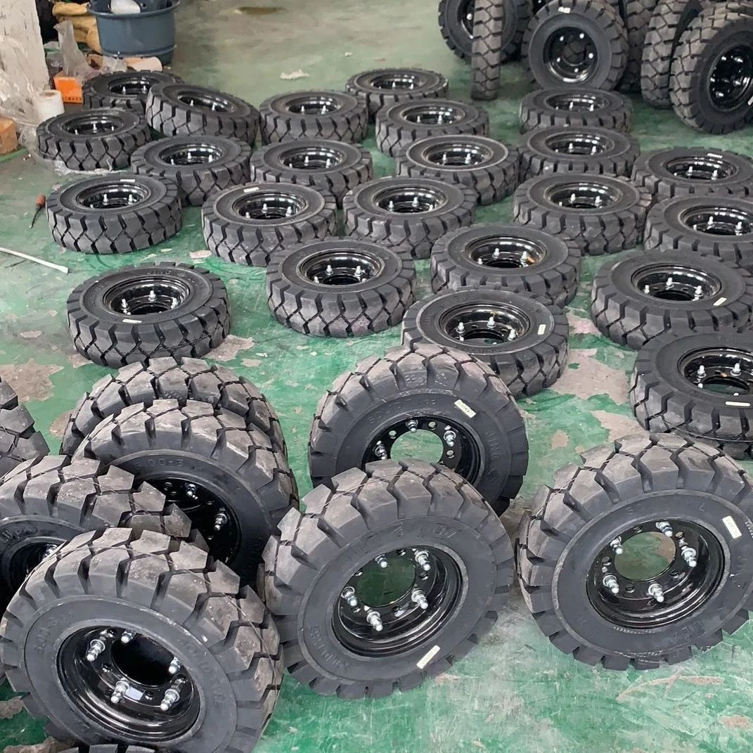 叉车实心轮胎合力杭州3/3.5吨后轮650-10前轮28x9-15充气五金