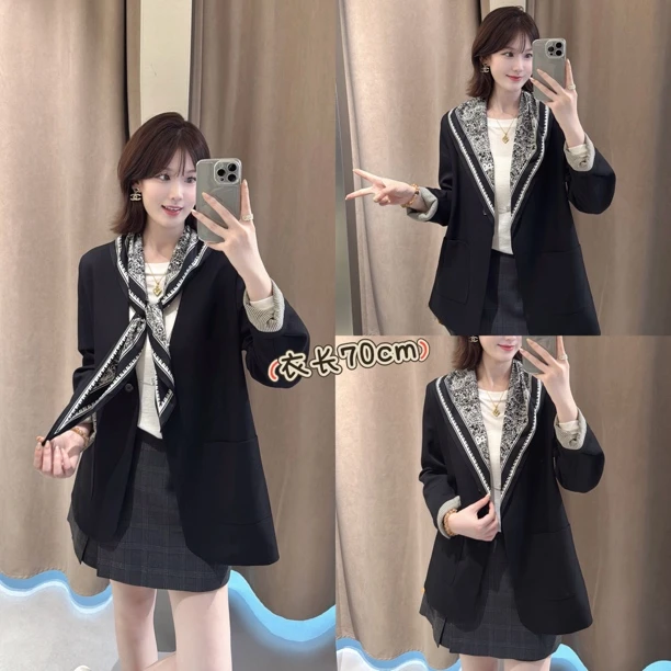 【YOUTH FILM】腰果花~披肩西装外套38553（送丝巾）