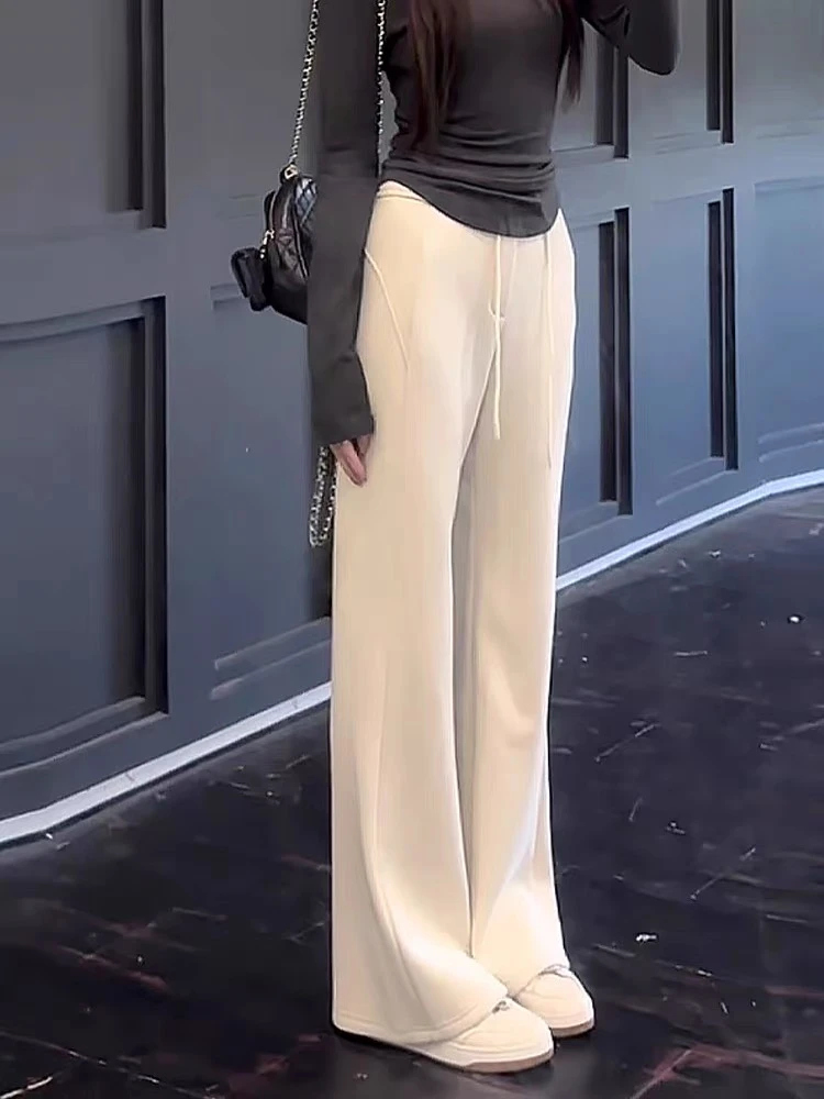 微喇休闲裤女2025冬加绒胖妹妹mm高腰弹力显瘦运动卫裤Z328