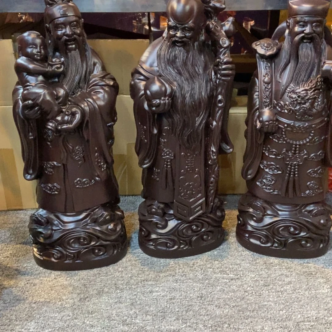 小***儿风车木（黑檀木）黑檀木福禄寿三星