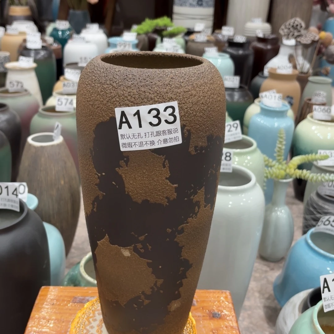 摆件瑕疵133 景德镇陶瓷花瓶高33口10