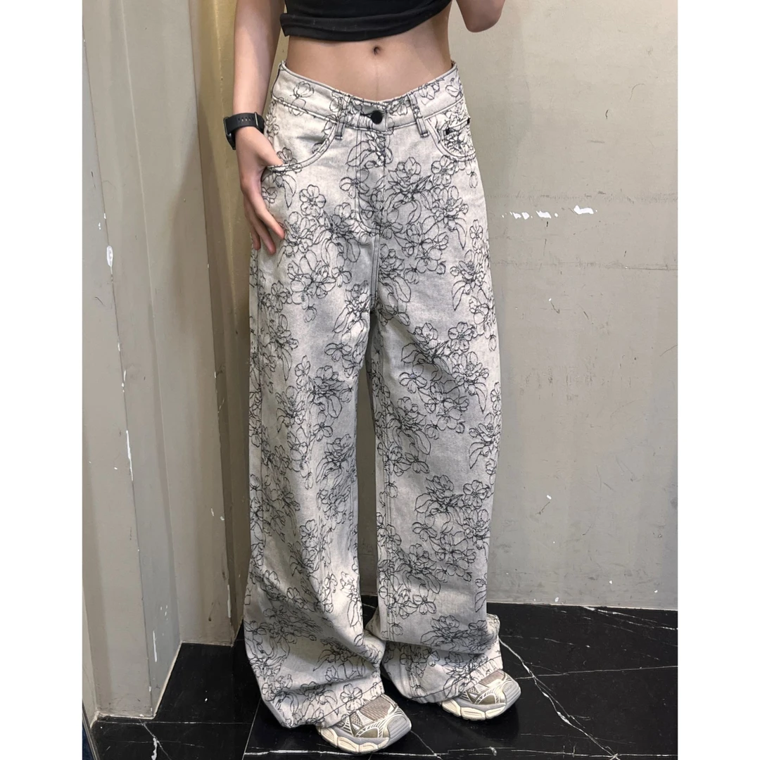 凡Fan【重工提花】复古高级感重工设计提花阔腿显瘦垂感拖地裤