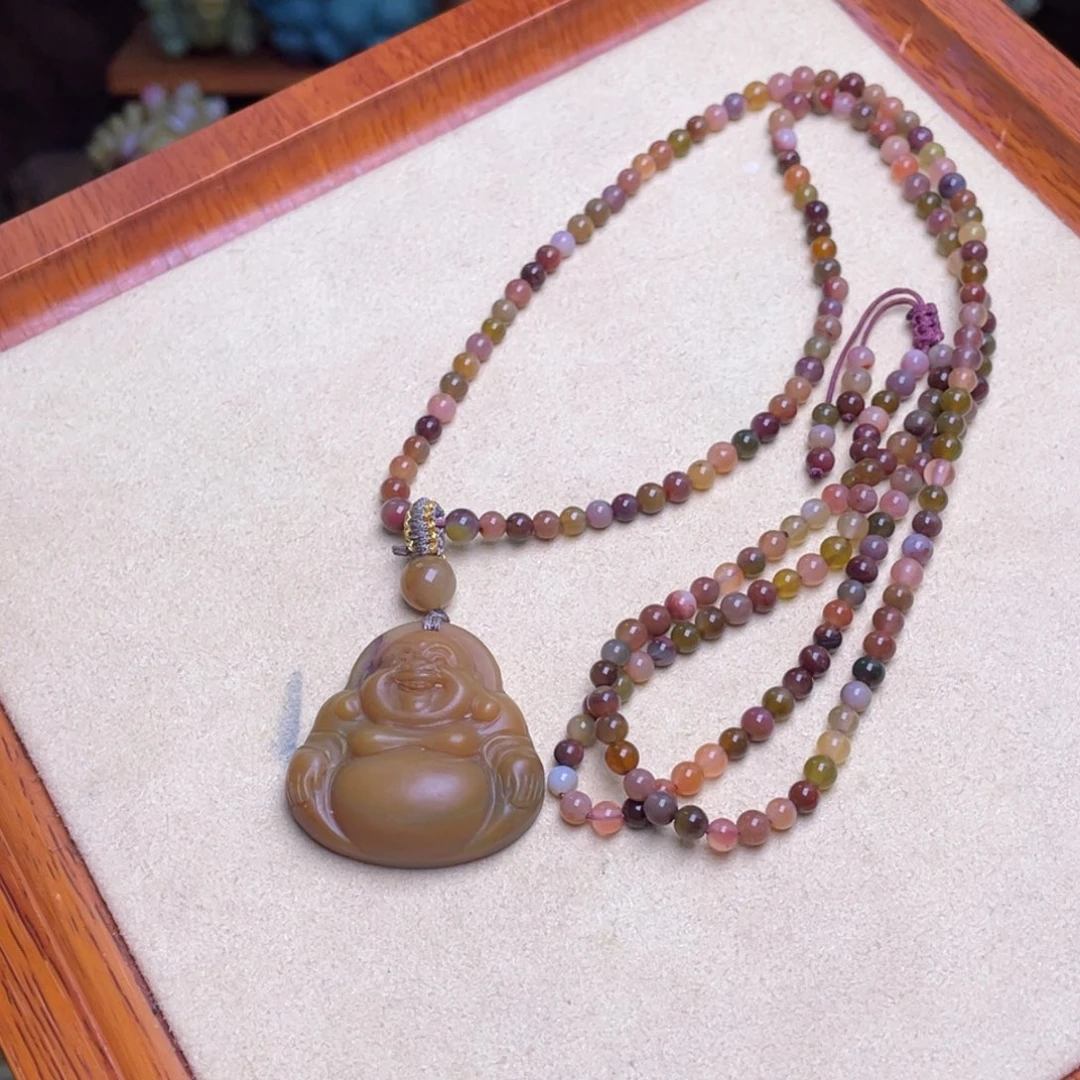 未镶嵌玛瑙/玉髓珠宝半成品盐源玛瑙佛公吊坠