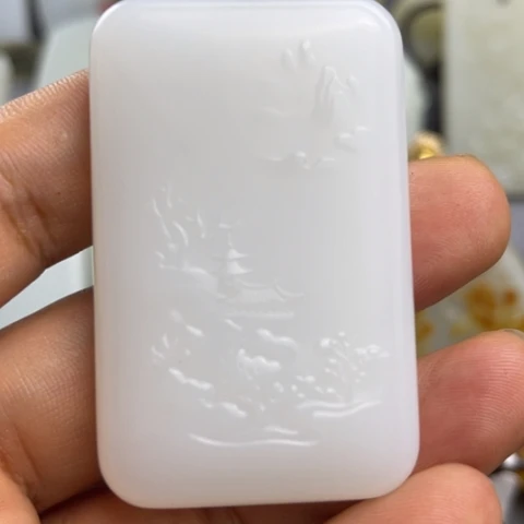 夜***修和田玉未镶嵌挂件