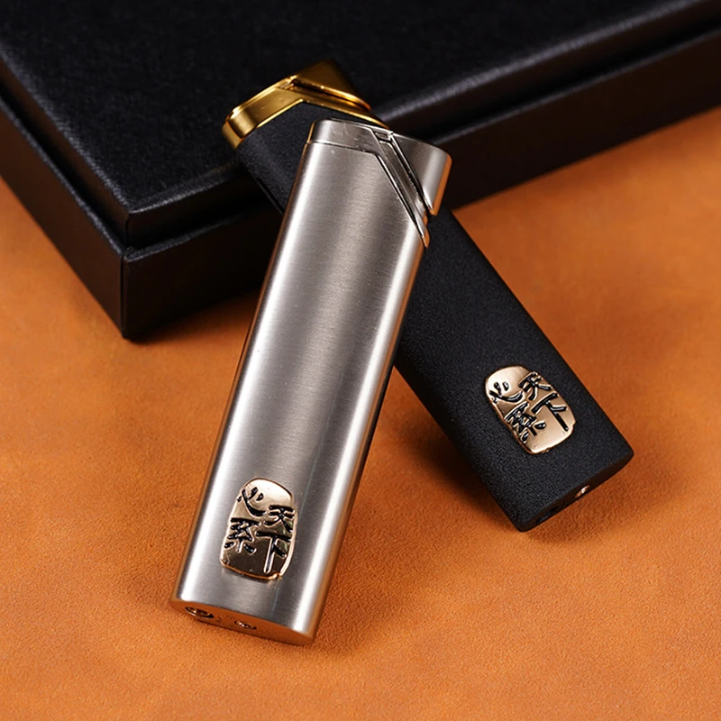 心系天下防风绿焰打火机高级轻奢个性耐用小巧便携点烟器送男友