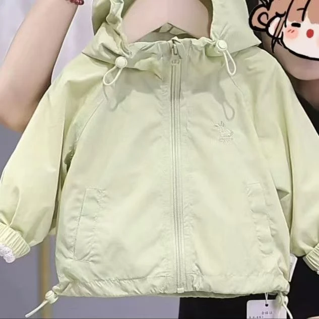 男女夏季防晒服防晒童装宝宝休闲连帽运动上衣外套洋气女童