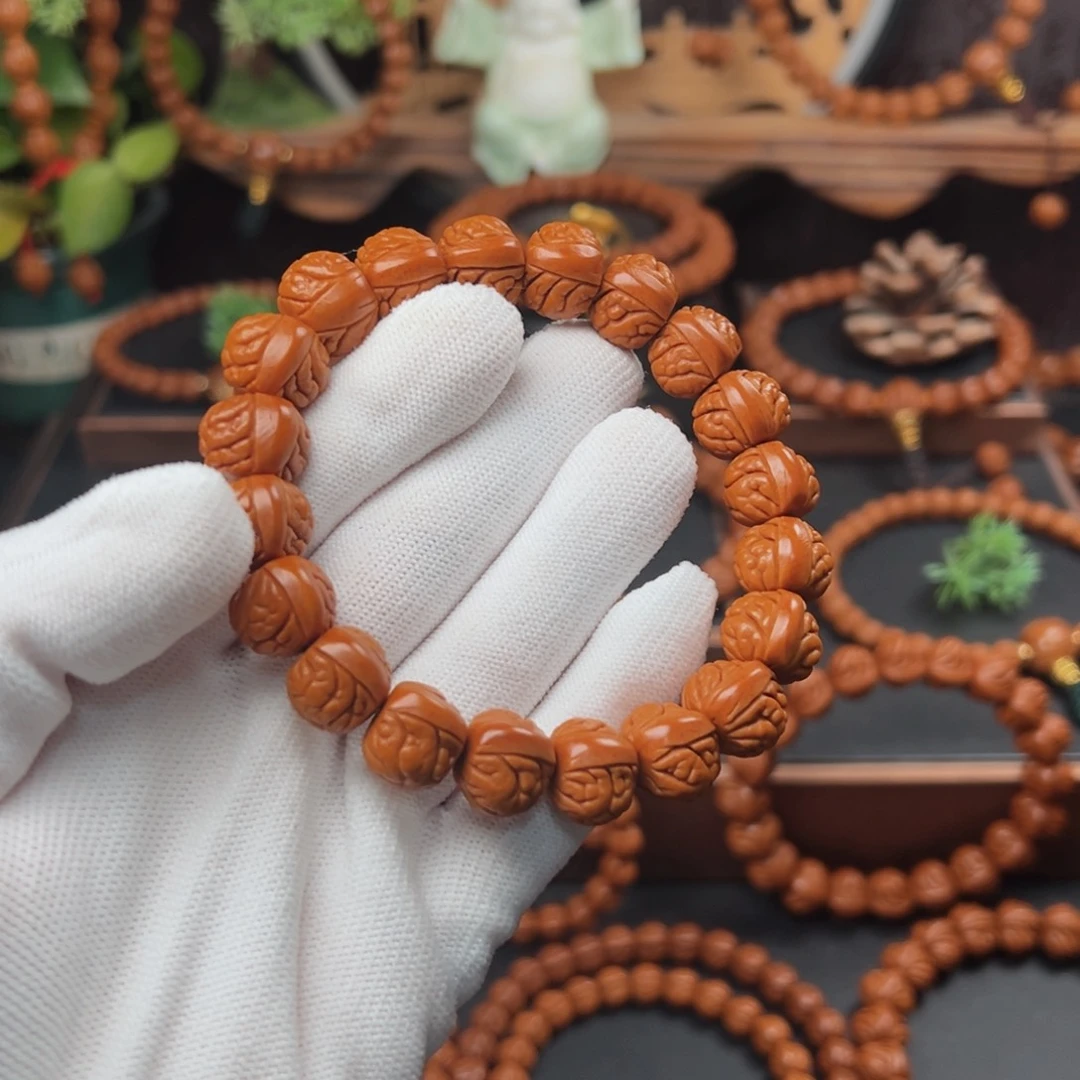 吊坠桃核1.4红皮荔枝手串