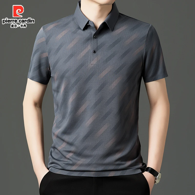 皮尔卡丹男士高档无痕商务休闲时尚百搭短袖翻领POLO衫半袖
