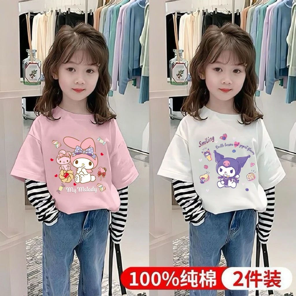 女童宝宝春秋季新款美乐蒂库洛米纯棉长袖T恤爆款百搭卡通上衣服6