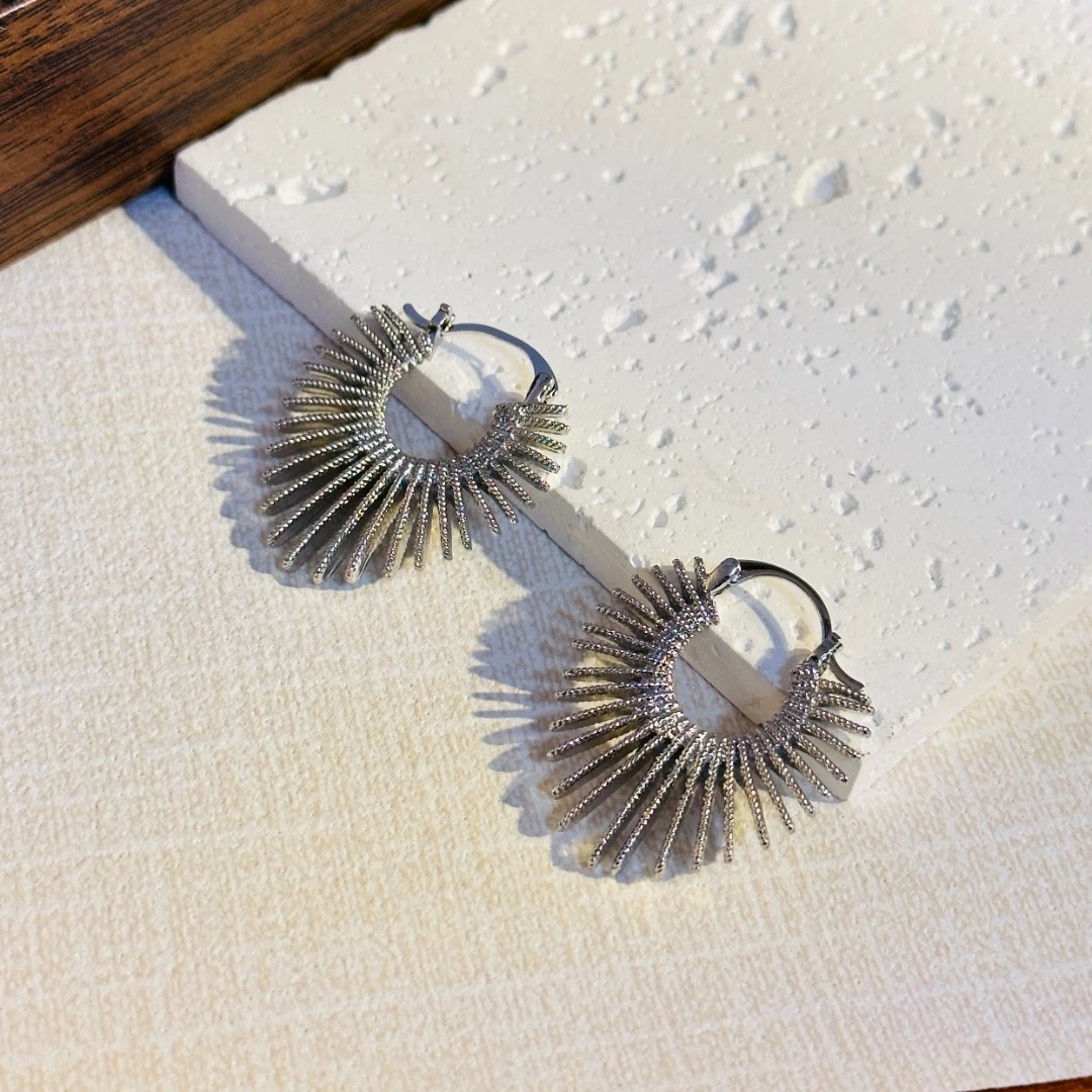 铜合金锆石耳饰 小众设计耳饰5112